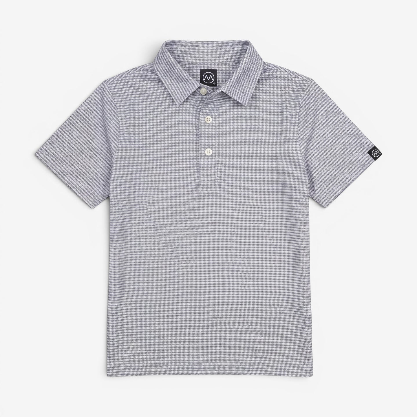 OrnumElite Kids Golf Polo - Black on White