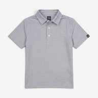OrnumElite Kids Golf Polo - Black on White