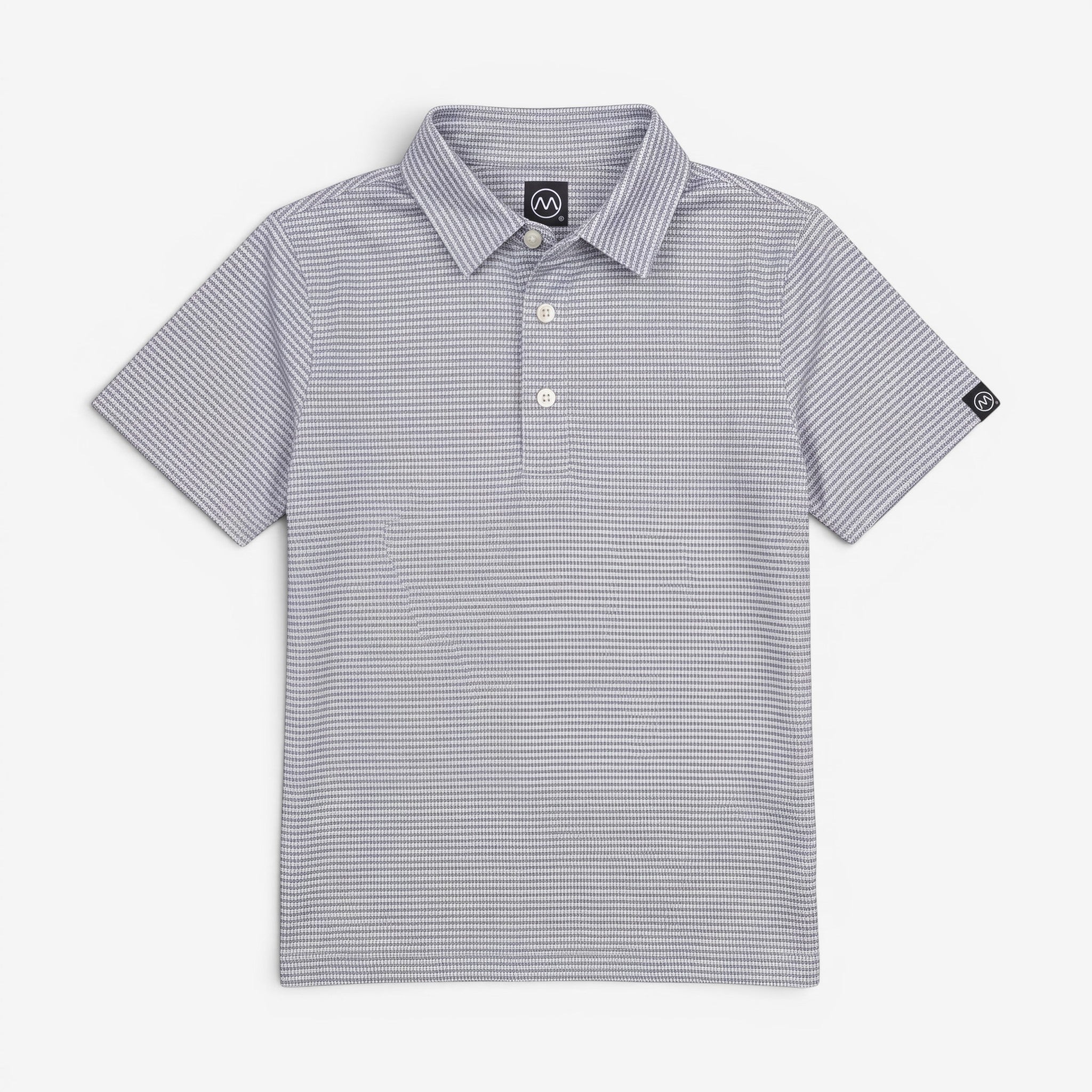OrnumElite Kids Golf Polo - Black on White