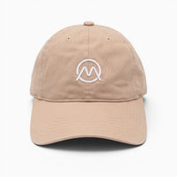 Ornum Badge Dad Cap - White on Beige