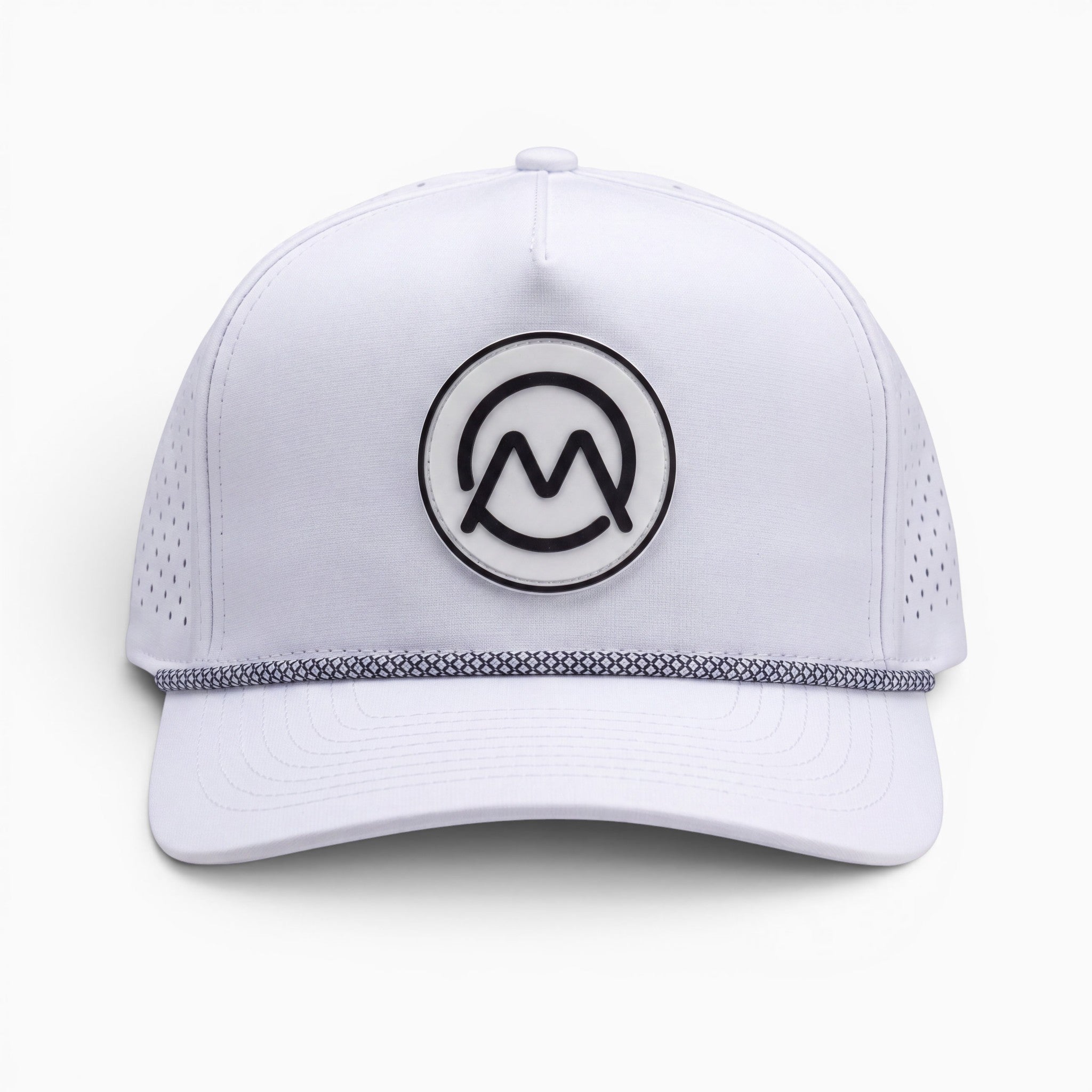 Ornum Badge Snapback Cap - White
