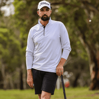 Solstice Long Sleeve Golf Polo - White