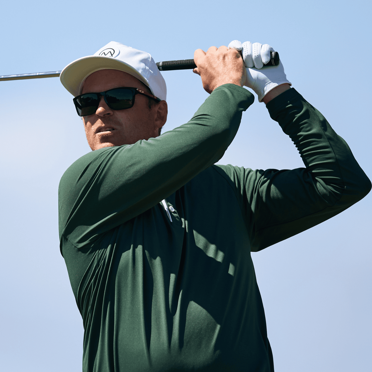 Solstice Long Sleeve Golf Polo - Forest Green