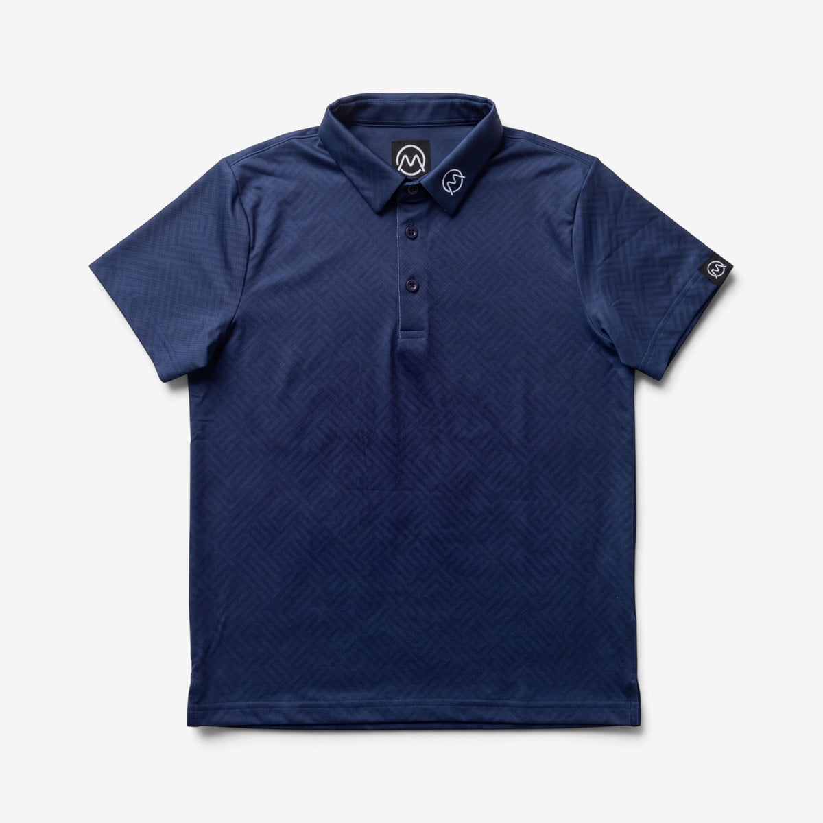 TourWeave Kids Golf Polo - Navy Maze