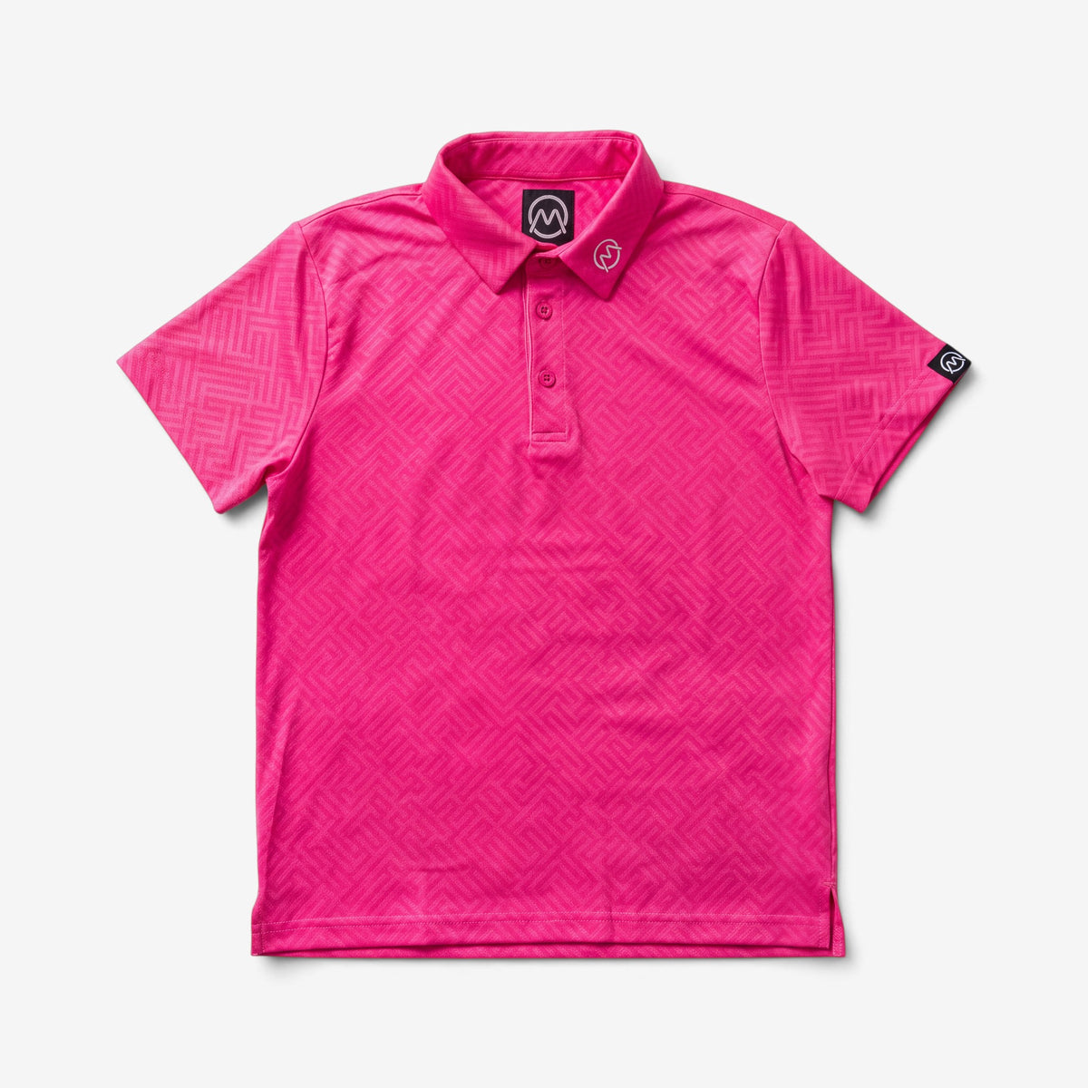 TourWeave Kids Golf Polo - Pink Maze