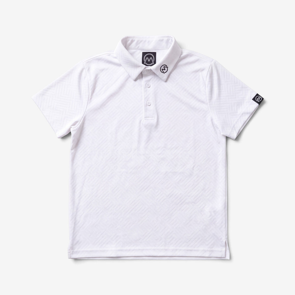 TourWeave Kids Golf Polo - White Maze