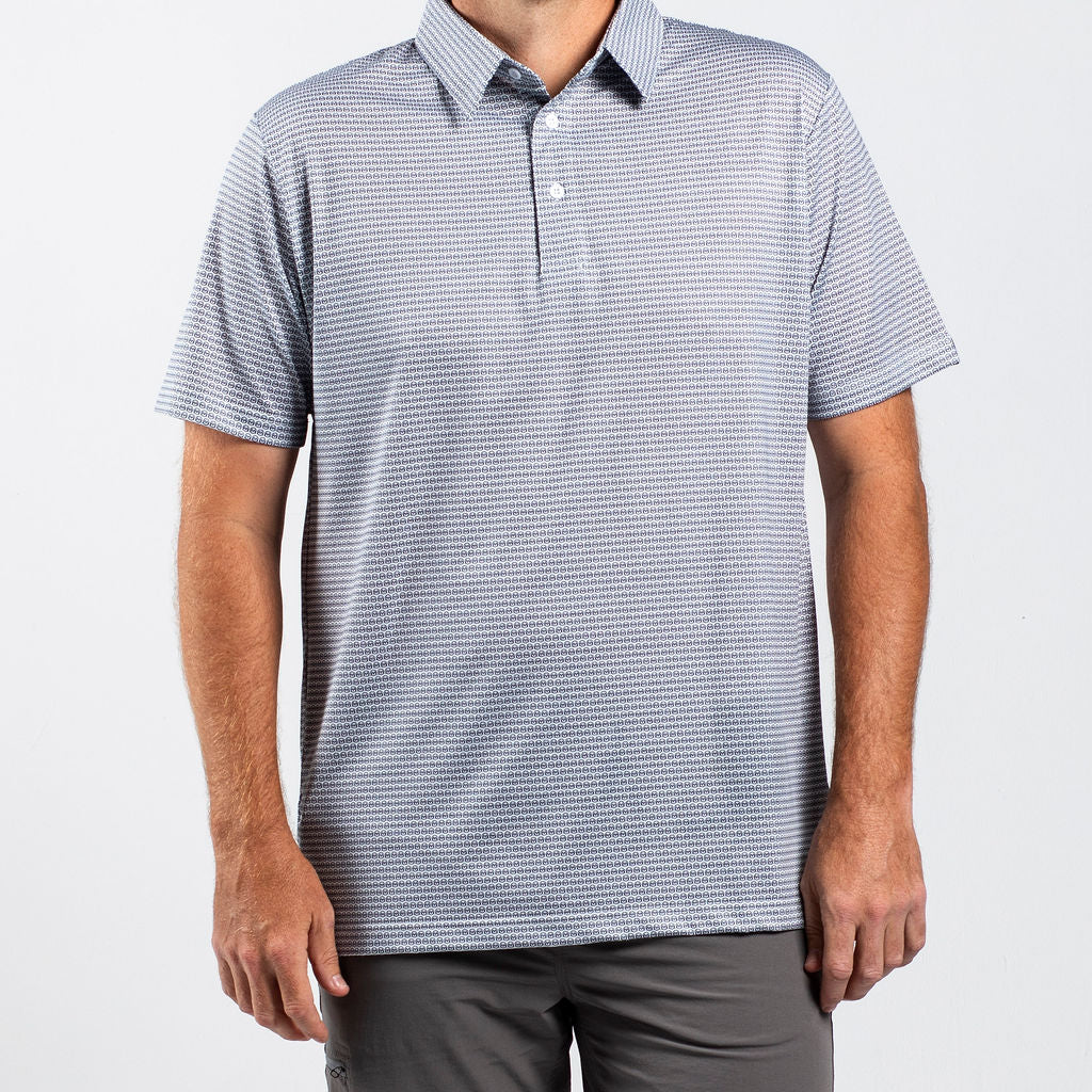 OrnumElite Golf Polo - Black on White
