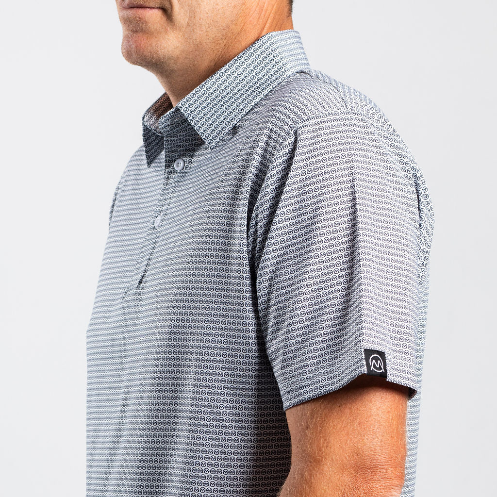 OrnumElite Golf Polo - Black on White