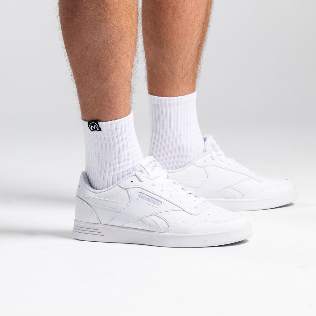 Ornum Performance Mid Crew Golf Socks - White