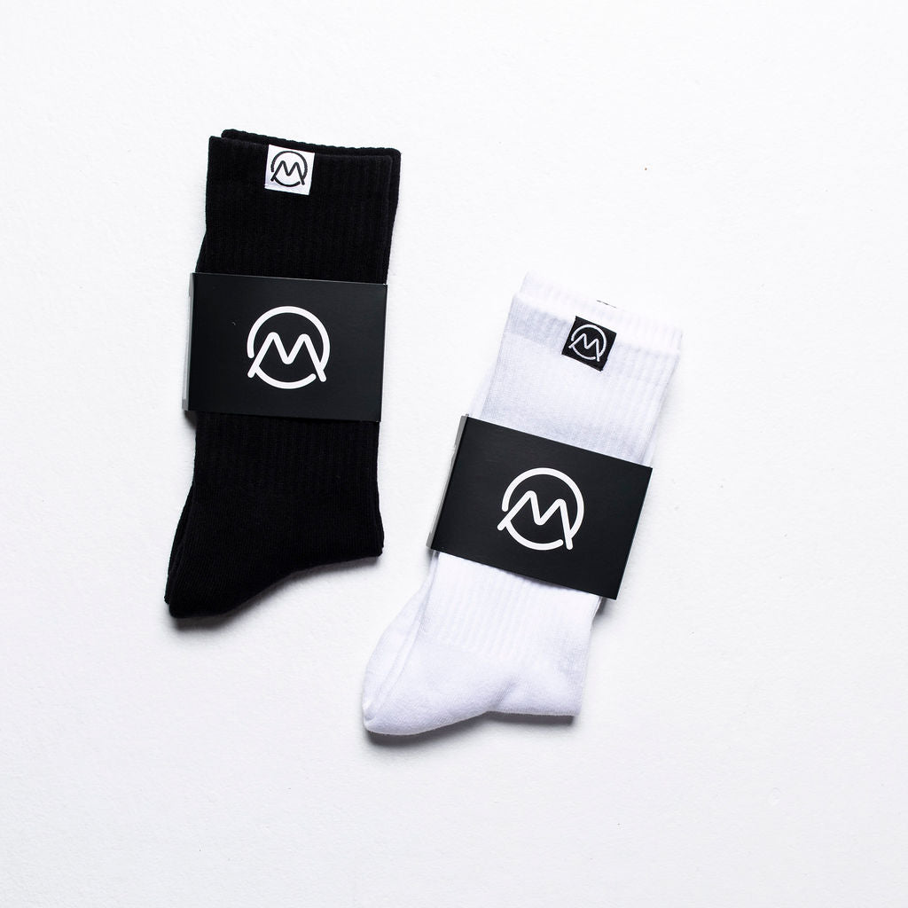 Ornum Performance Mid Crew Golf Socks - Black