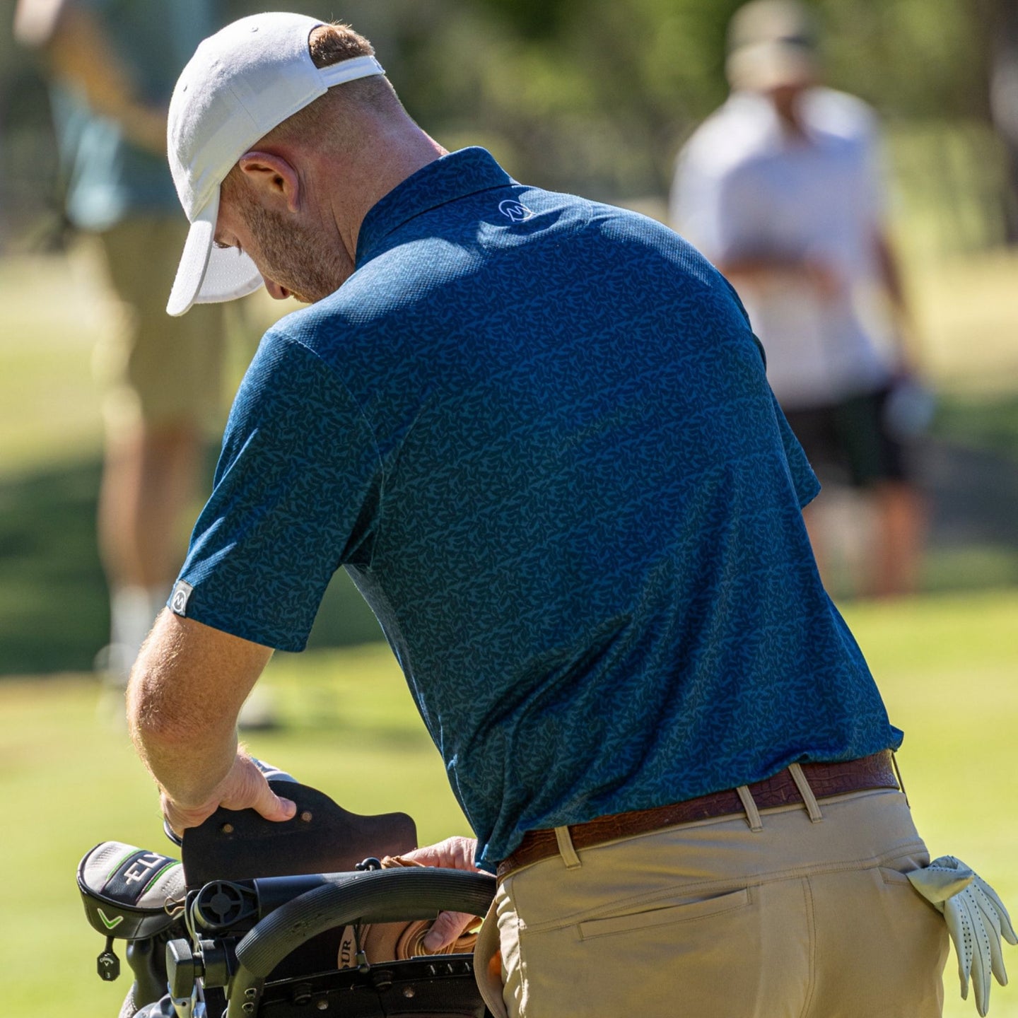 TourWeave Golf Polo - Navy Leaf