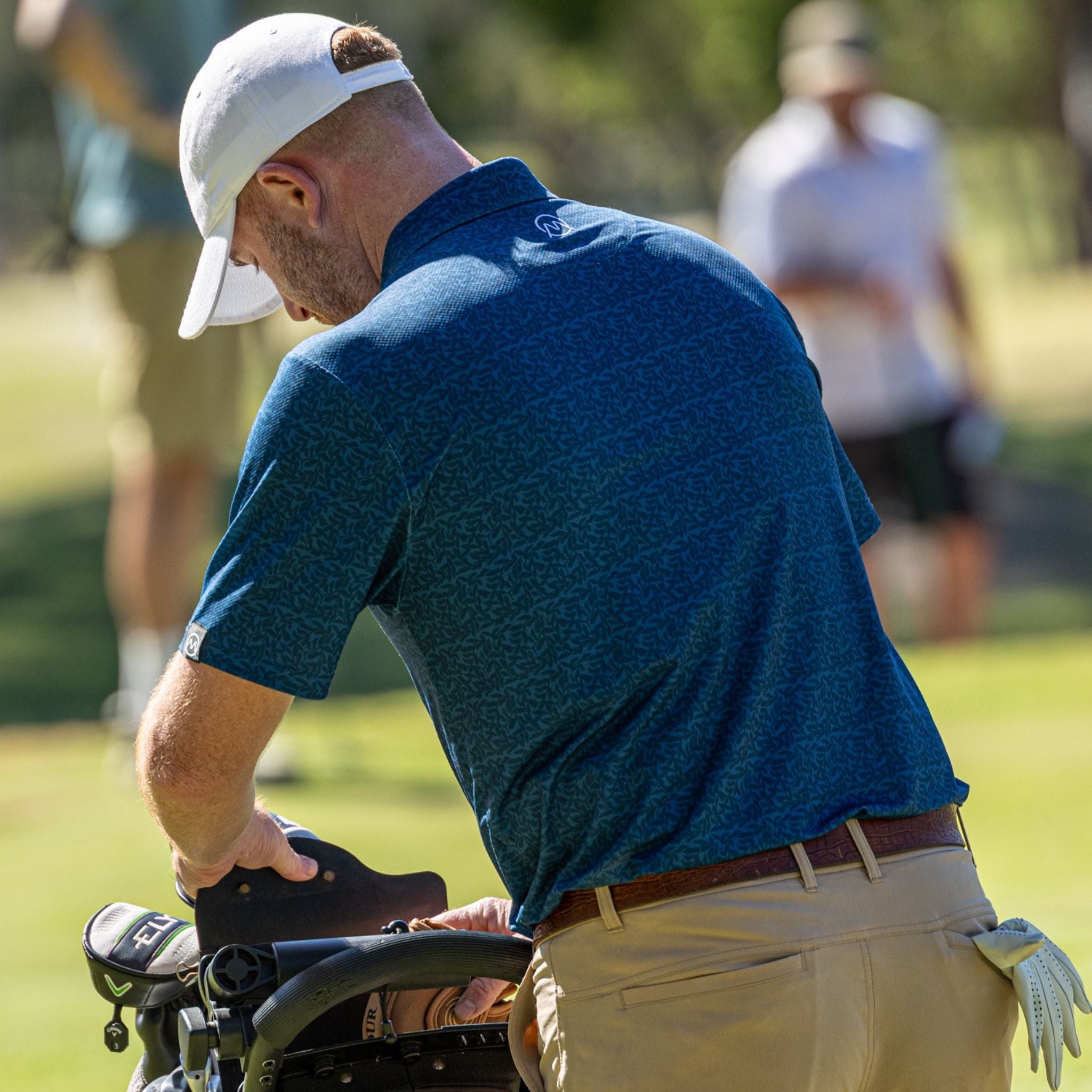 TourWeave Golf Polo - Navy Leaf
