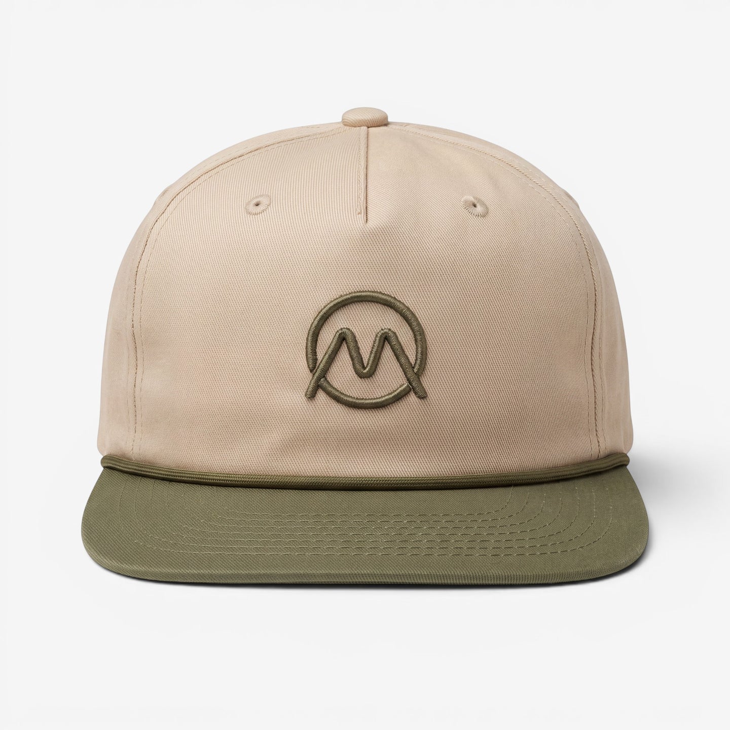 Ornum Badge Two Toned Snapback - Sage on Beige