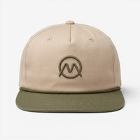Ornum Badge Two Toned Snapback - Sage on Beige