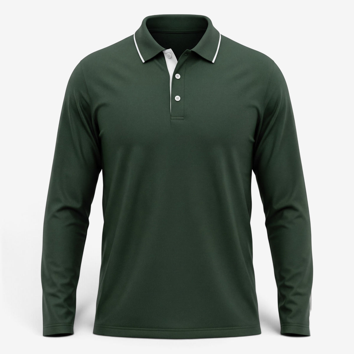 Solstice Long Sleeve Golf Polo - Forest Green