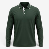Solstice Long Sleeve Golf Polo - Forest Green
