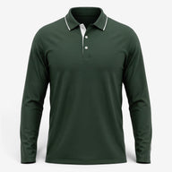 Solstice Long Sleeve Golf Polo - Forest Green