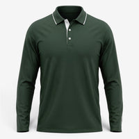 Solstice Long Sleeve Golf Polo - Forest Green
