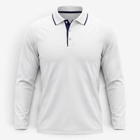 Solstice Long Sleeve Golf Polo - White