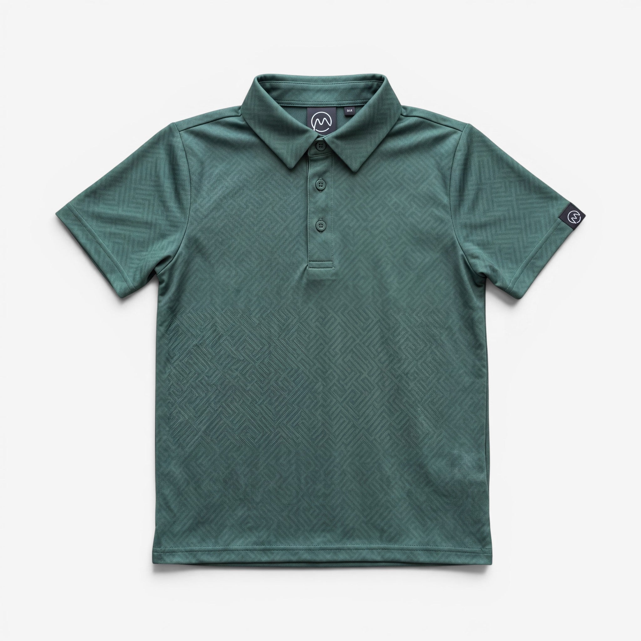 TourWeave Kids Golf Polo - Green Maze