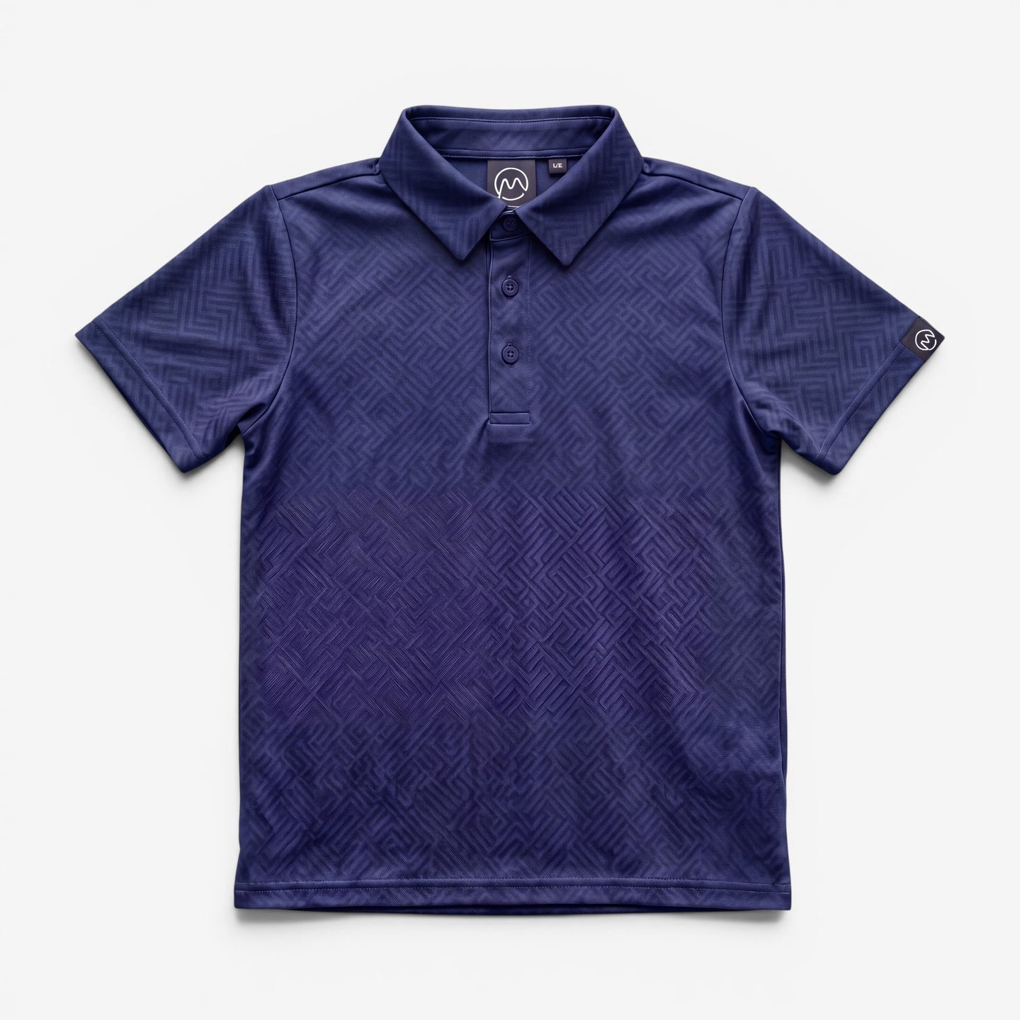 TourWeave Kids Golf Polo - Navy Maze