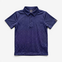 TourWeave Kids Golf Polo - Navy Maze