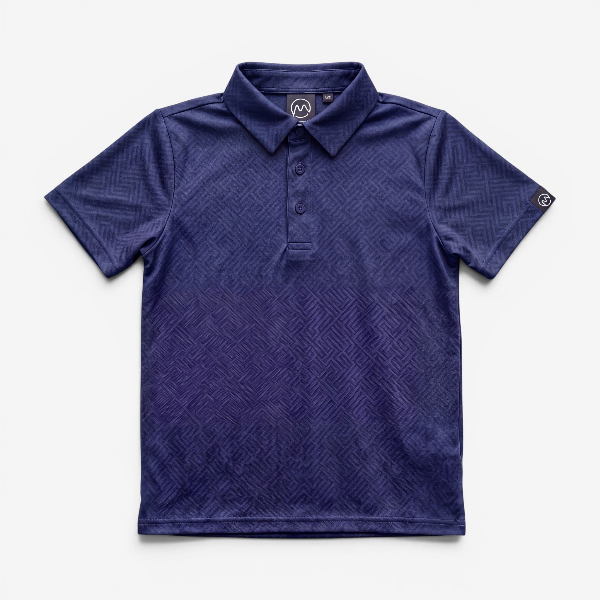 TourWeave Kids Golf Polo - Navy Maze
