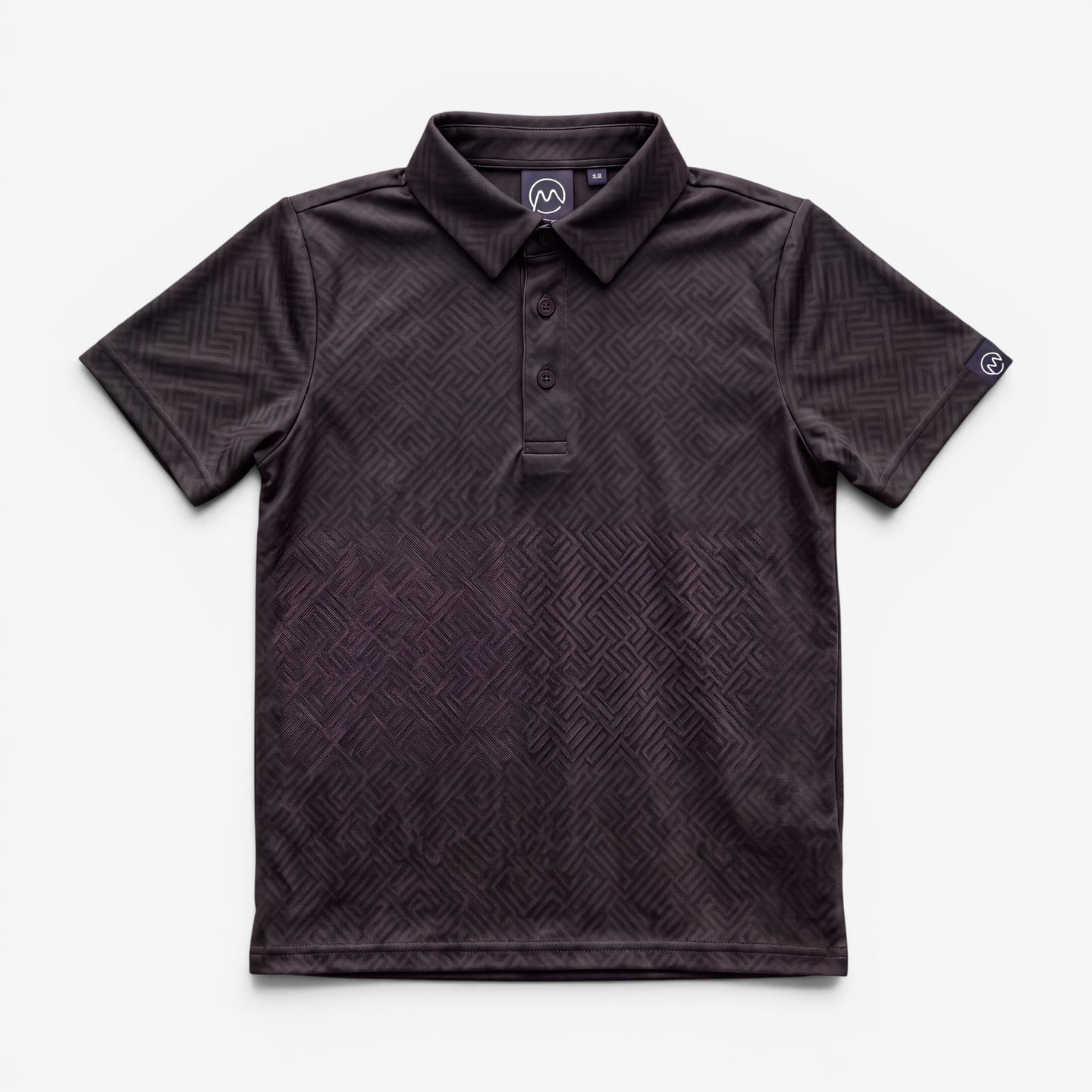 TourWeave Kids Golf Polo - Black Maze