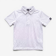 TourWeave Kids Golf Polo - White Maze