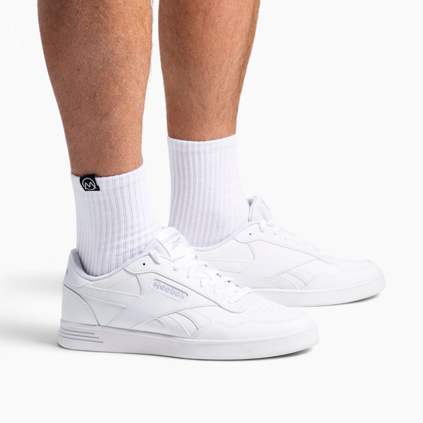 Ornum Performance Mid Crew Golf Socks - White