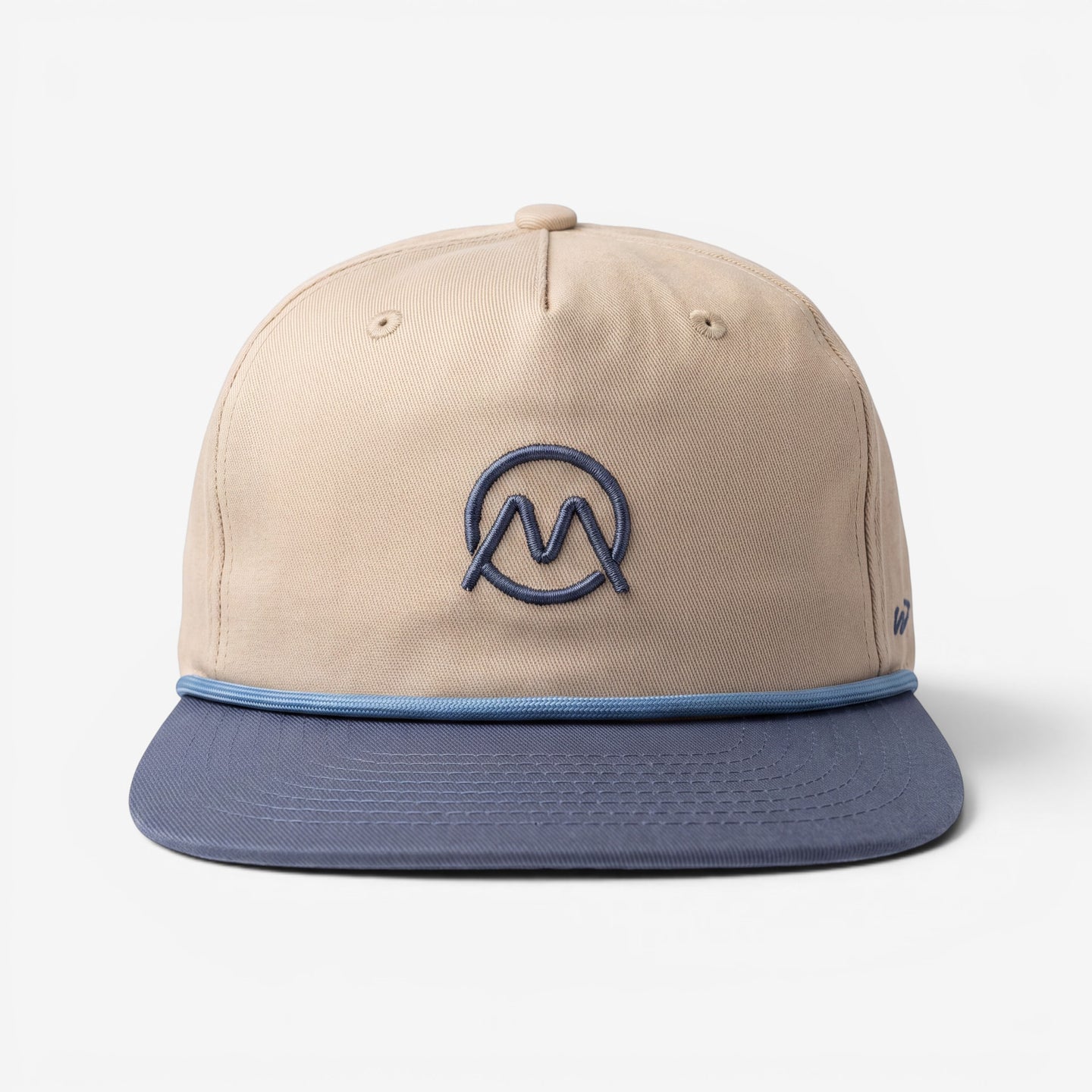 Ornum Badge Two Toned Snapback - Blue on Beige
