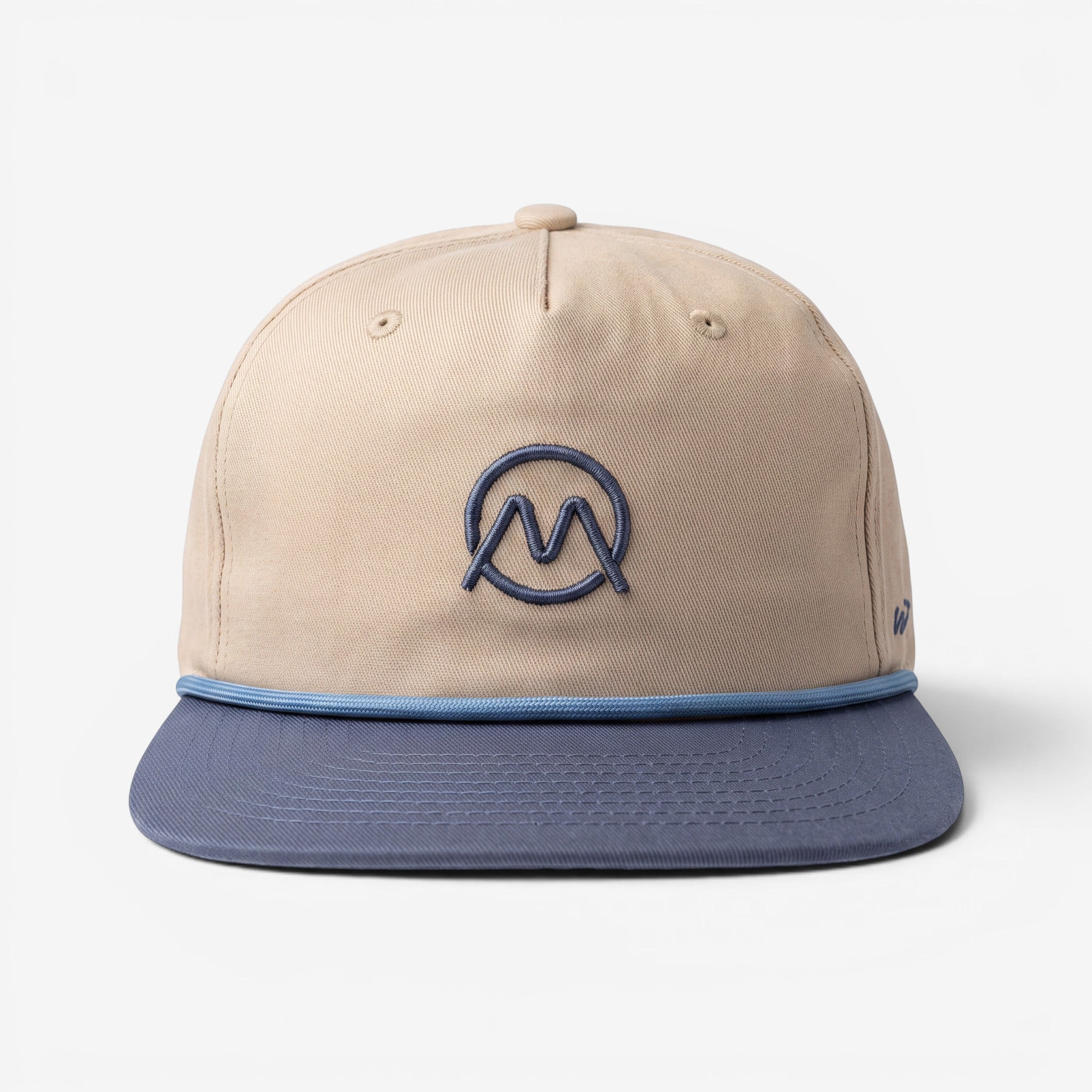 Ornum Badge Two Toned Snapback - Blue on Beige