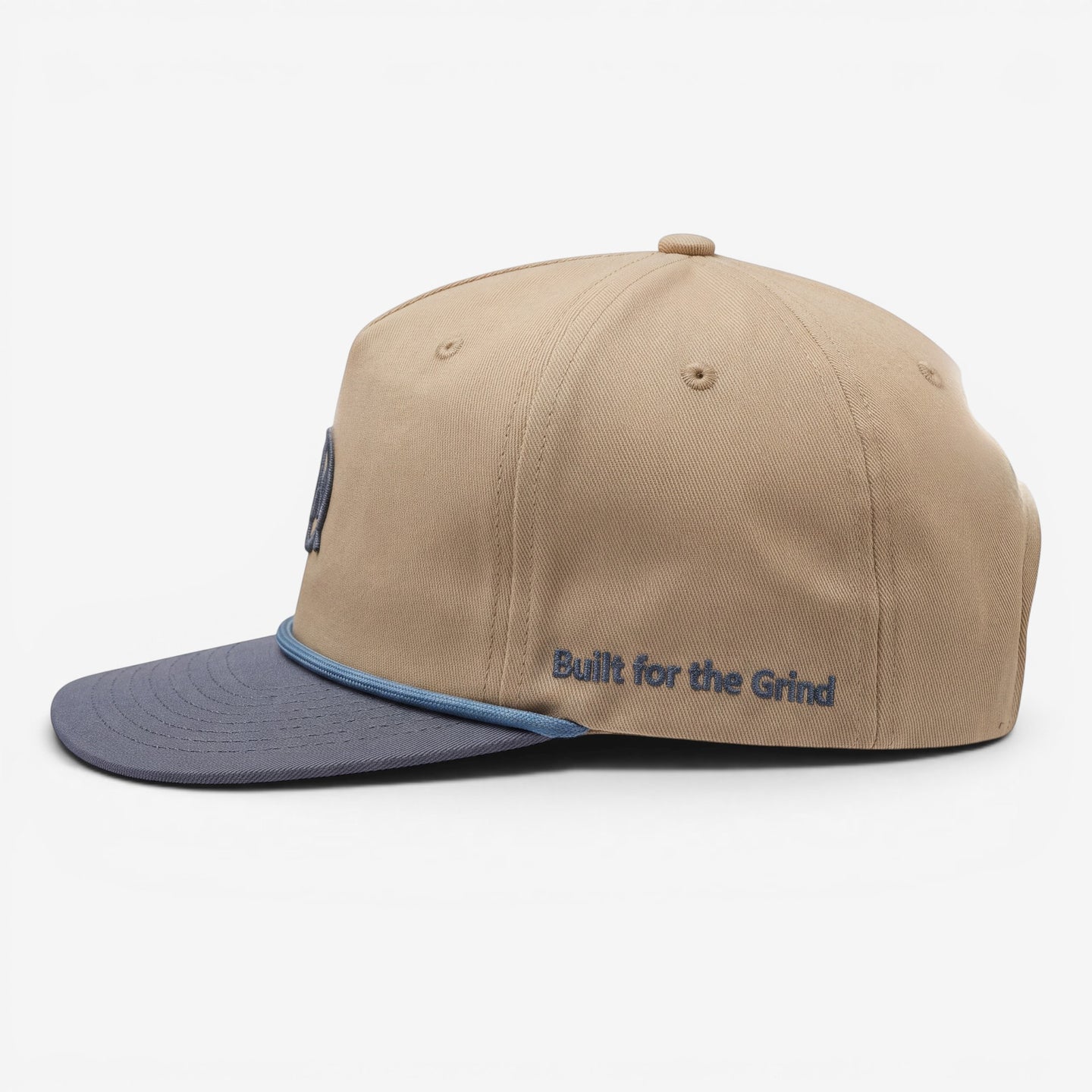 Ornum Badge Two Toned Snapback - Blue on Beige