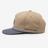 Ornum Badge Two Toned Snapback - Blue on Beige