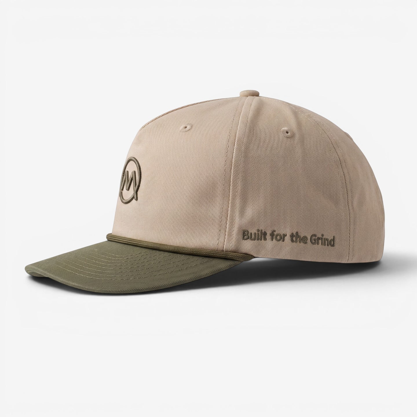 Ornum Badge Two Toned Snapback - Sage on Beige