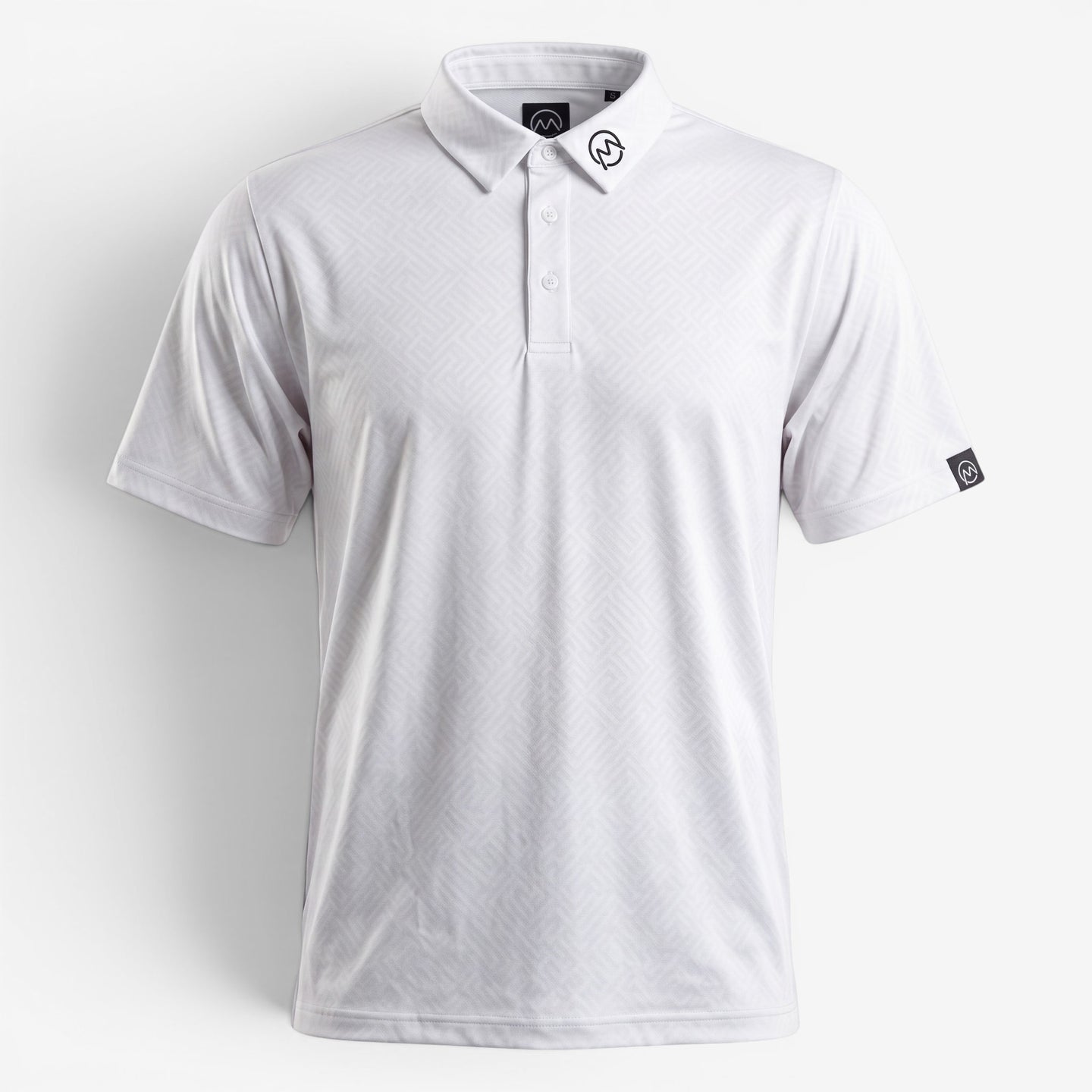 TourWeave Golf Polo - White Maze