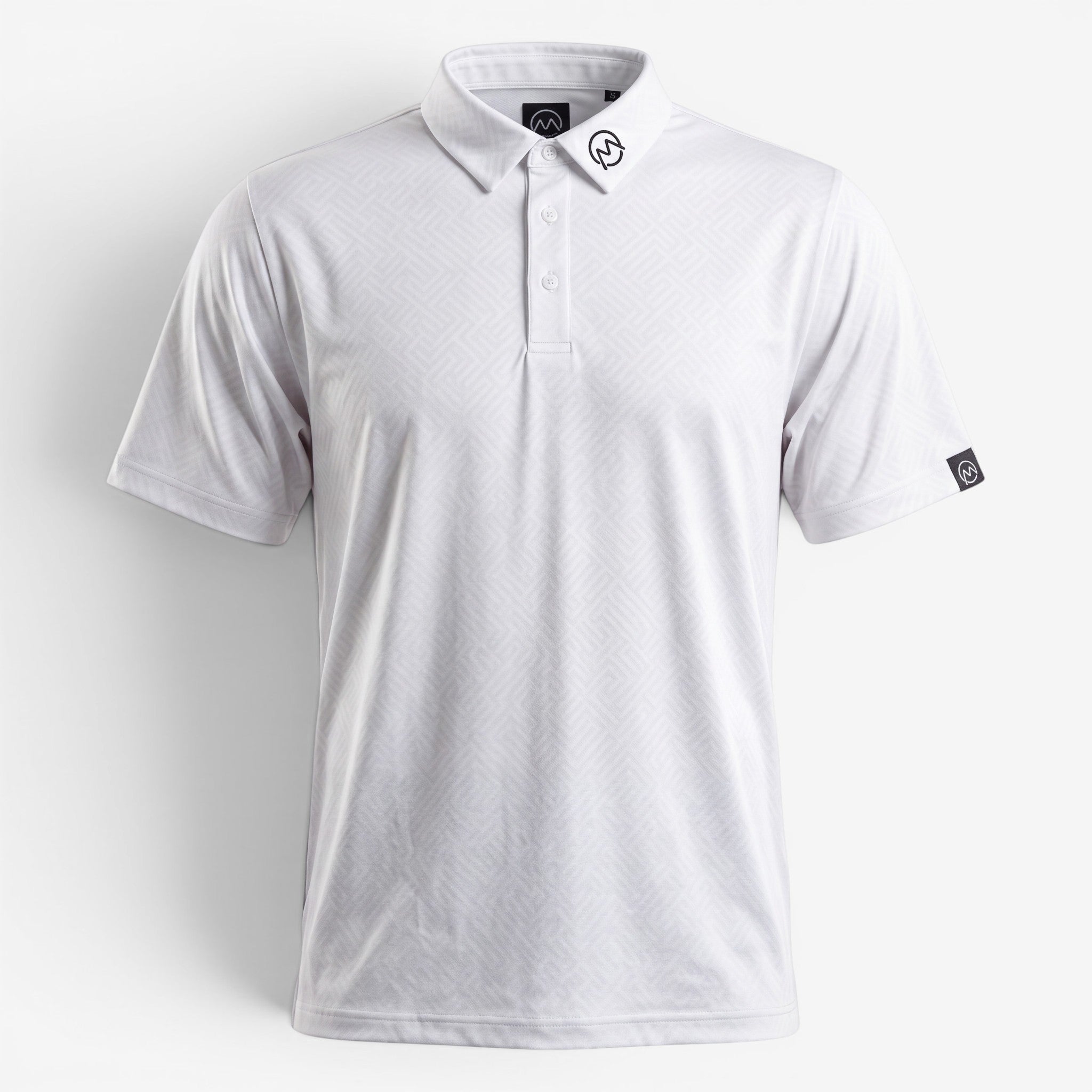 TourWeave Golf Polo - White Maze